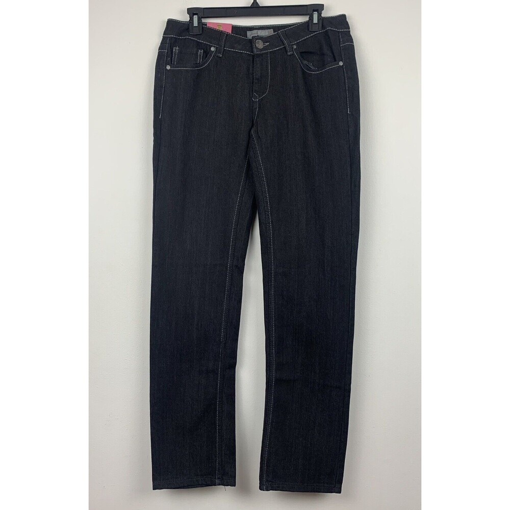 Route 66 Women’s Size 6 Curvy Fit Straight Leg Flap Pocket Jeans Black